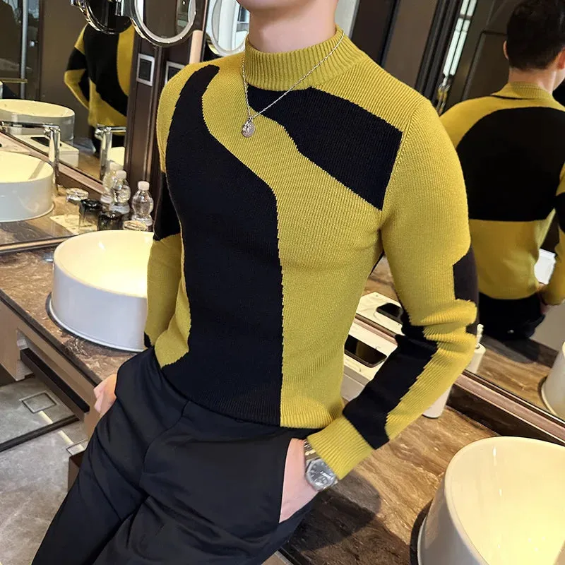 Men's Fashion Patchwork Color Sweater