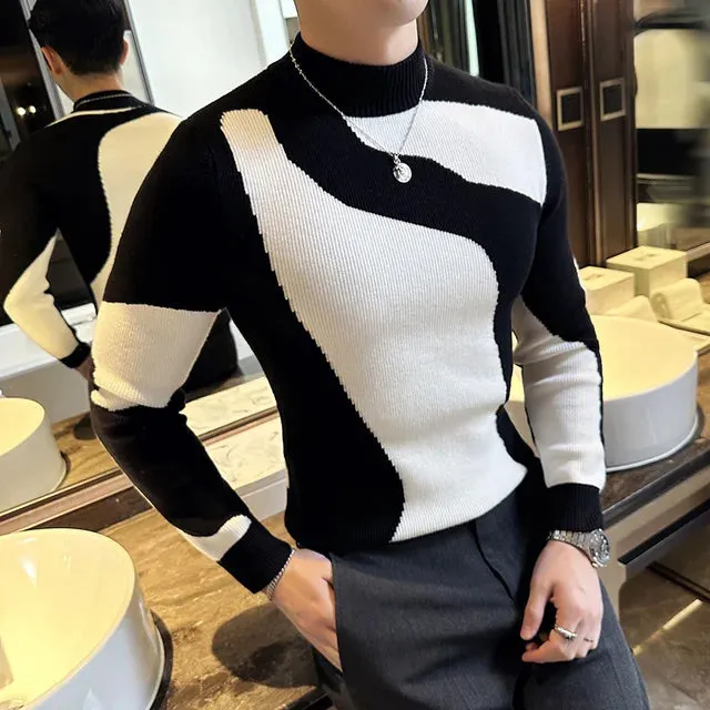 Men's Fashion Patchwork Color Sweater