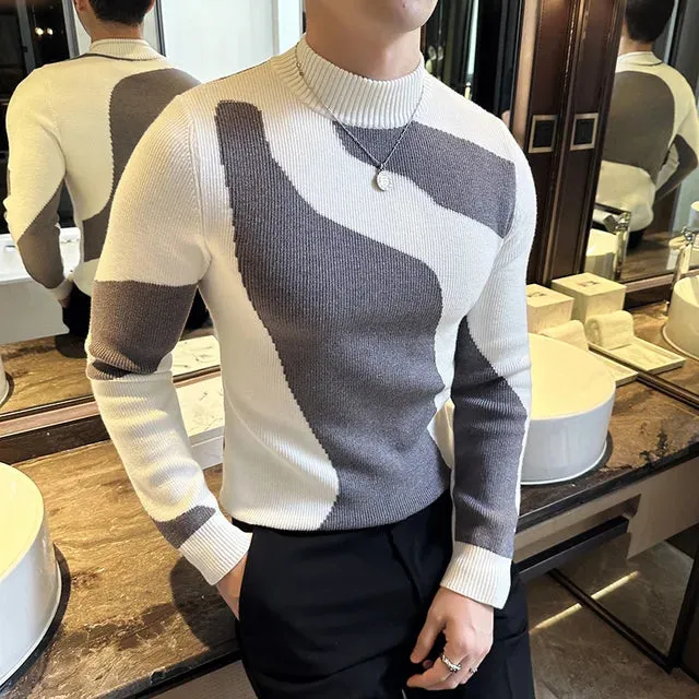 Men's Fashion Patchwork Color Sweater