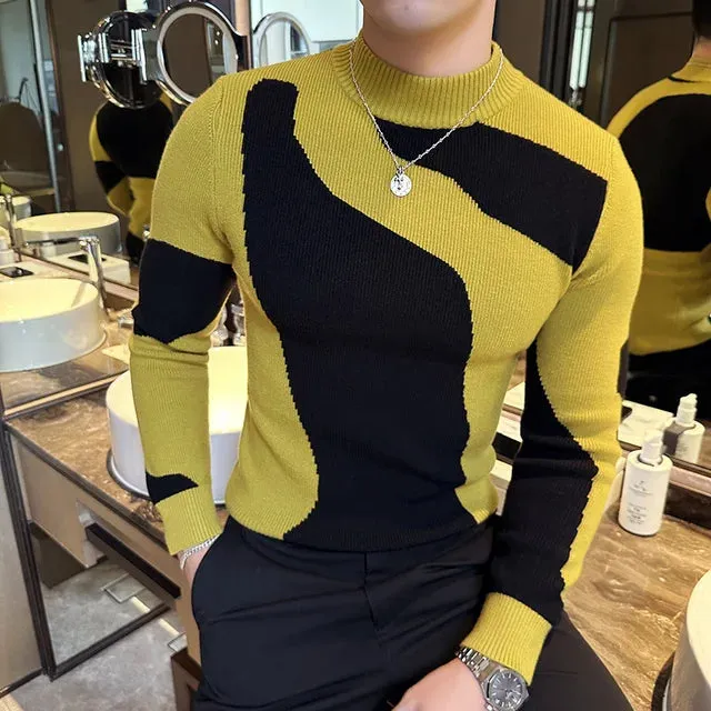 Men's Fashion Patchwork Color Sweater