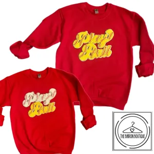 Mom of Both Play Ball Softball Patch Sweatshirts