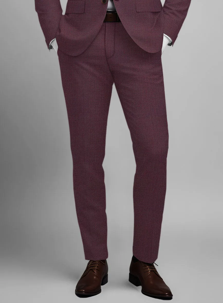 Napolean Basket Weave Wine Wool Suit