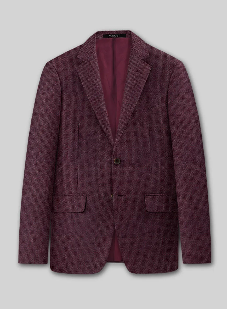 Napolean Basket Weave Wine Wool Suit