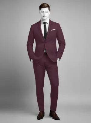 Napolean Basket Weave Wine Wool Suit