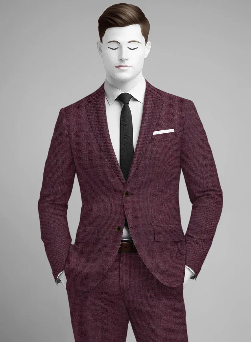 Napolean Basket Weave Wine Wool Suit