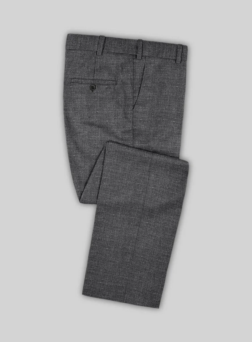 Noble Blue Gray Wool Silk Linen Suit