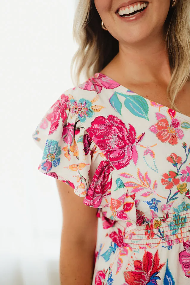 Notch Floral Fit and Flare