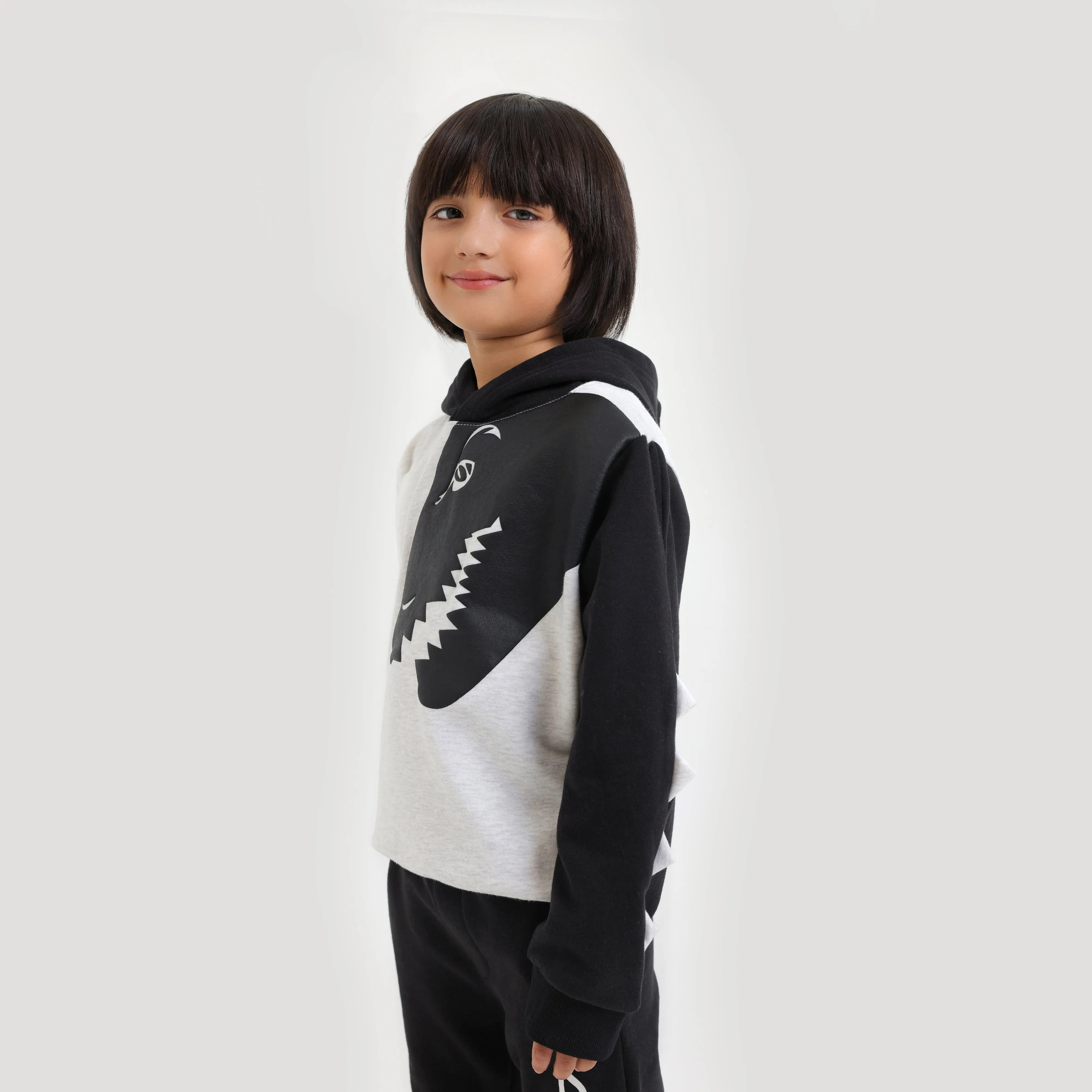 Premium Quality Printed Contrast Sleeve PULL OVER  Fleece Suit For Kids