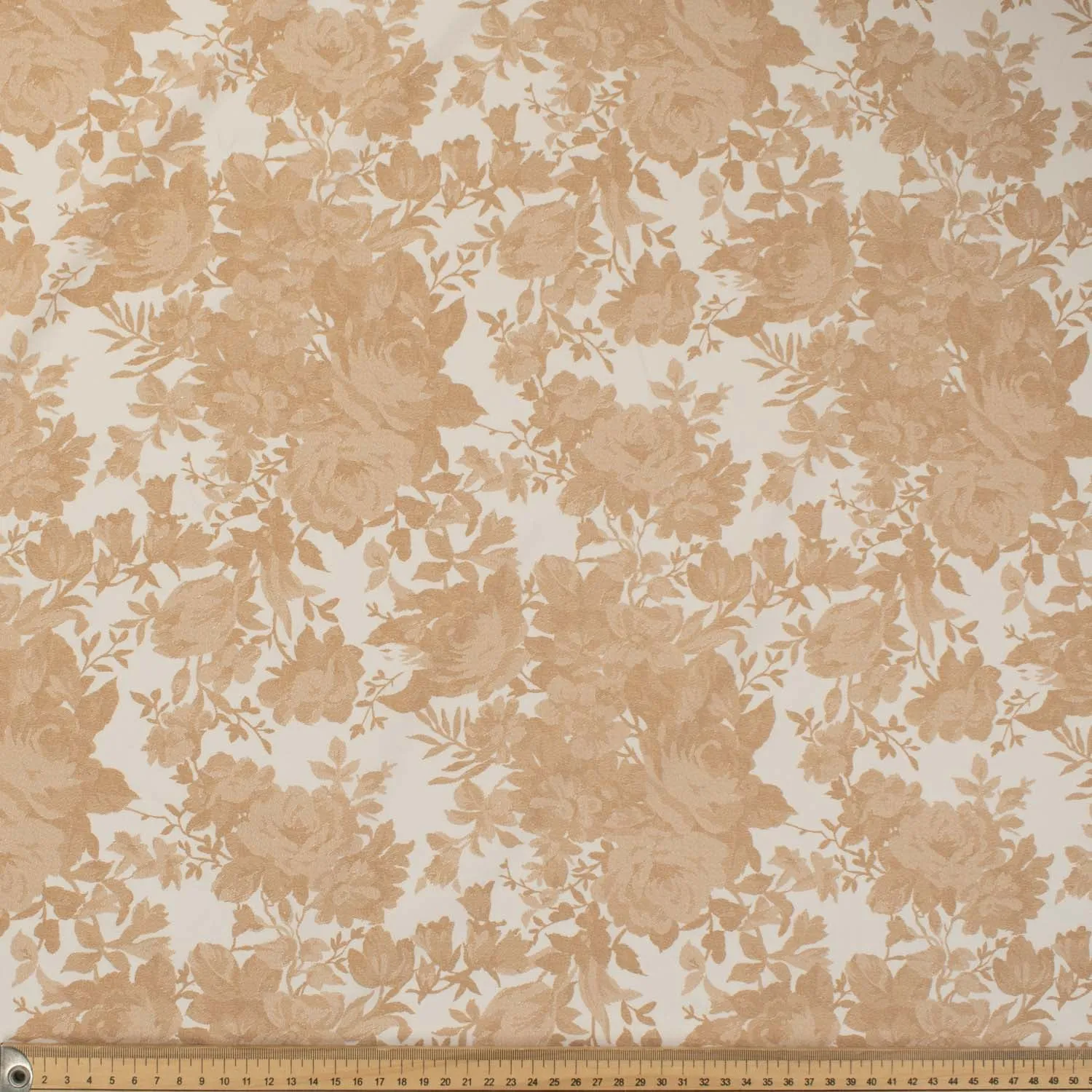 Printed Lining Design-10 Beige Florals on White