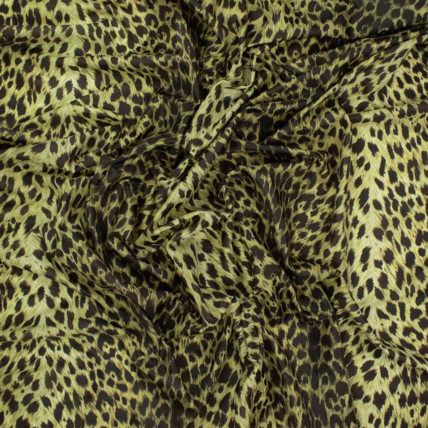 Printed Lining Design-25 Green Black Leopard