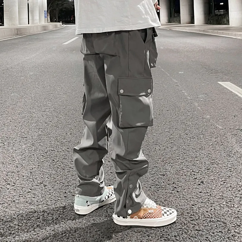 "Urban Chic Multi-Pocket Cargo Pants - Stylish Hip Hop Streetwear for Men and Women"