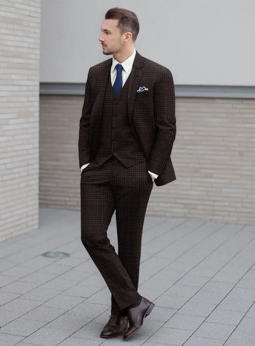 Reda Bistre Checks Wool Suit