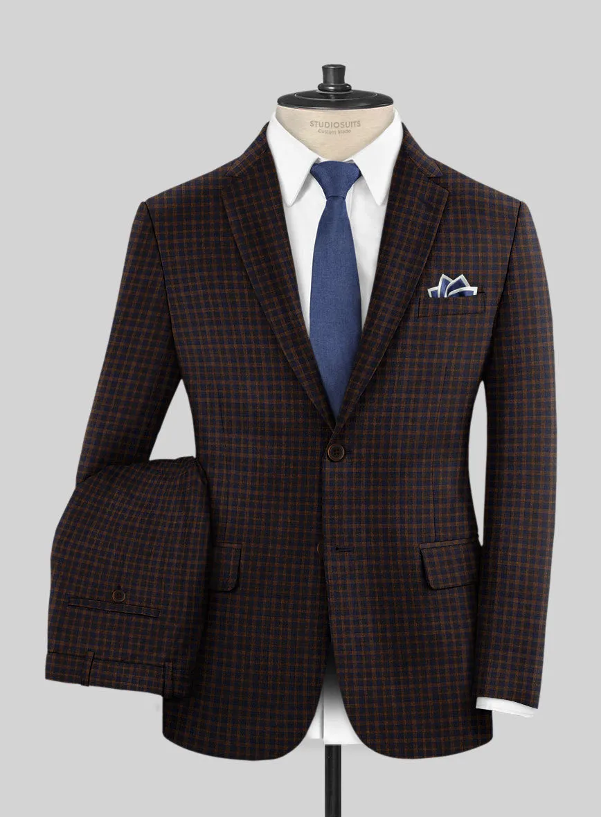 Reda Bistre Checks Wool Suit