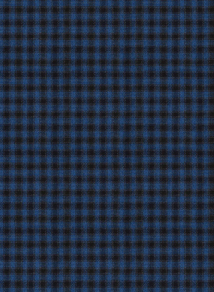 Reda Lapis Blue Checks Wool Suit