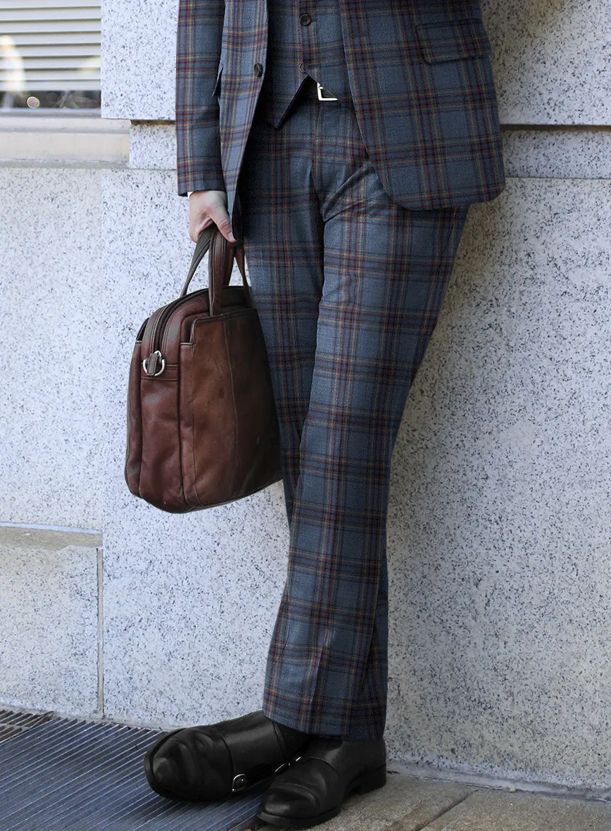 Reda Pale Aqua Checks Wool Suit