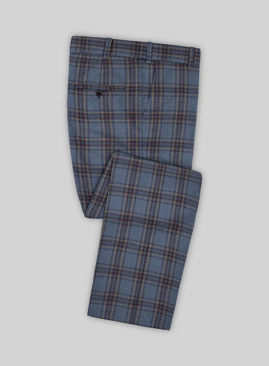 Reda Pale Aqua Checks Wool Suit