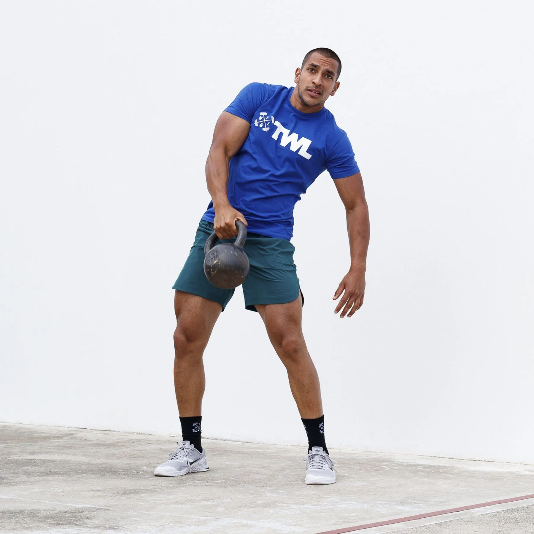 The WOD Life - Men's Classics Flux T-Shirt -  Surf Blue/White