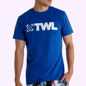 The WOD Life - Men's Classics Flux T-Shirt -  Surf Blue/White