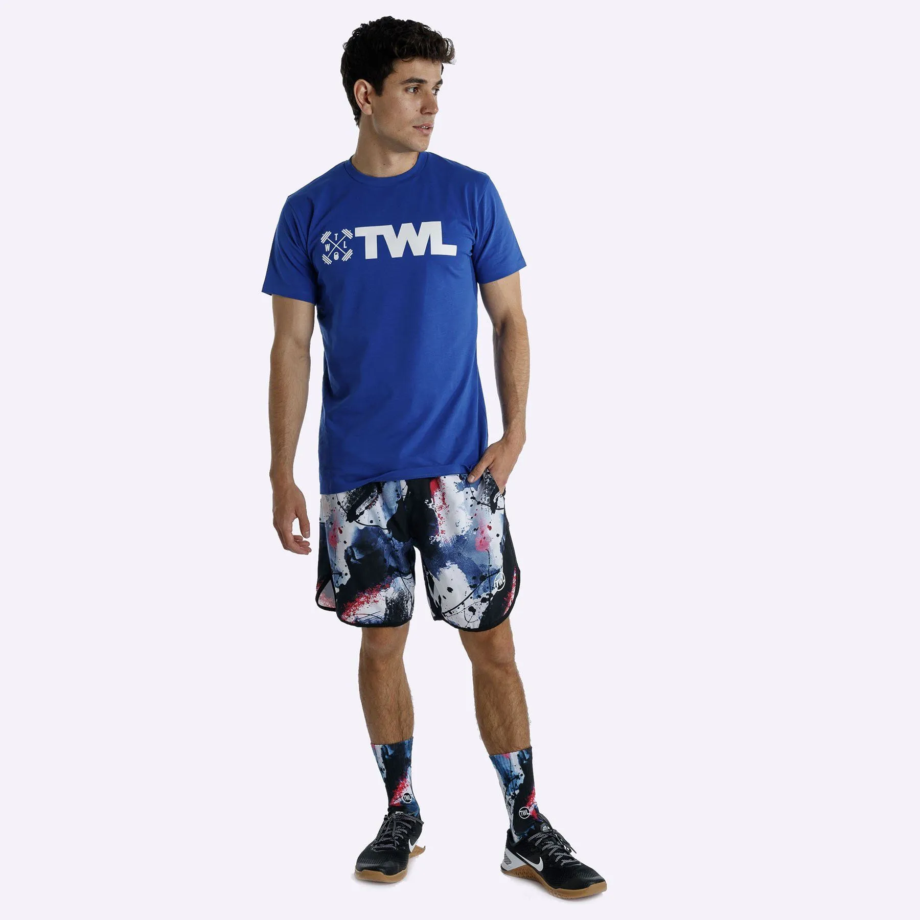 The WOD Life - Men's Classics Flux T-Shirt -  Surf Blue/White