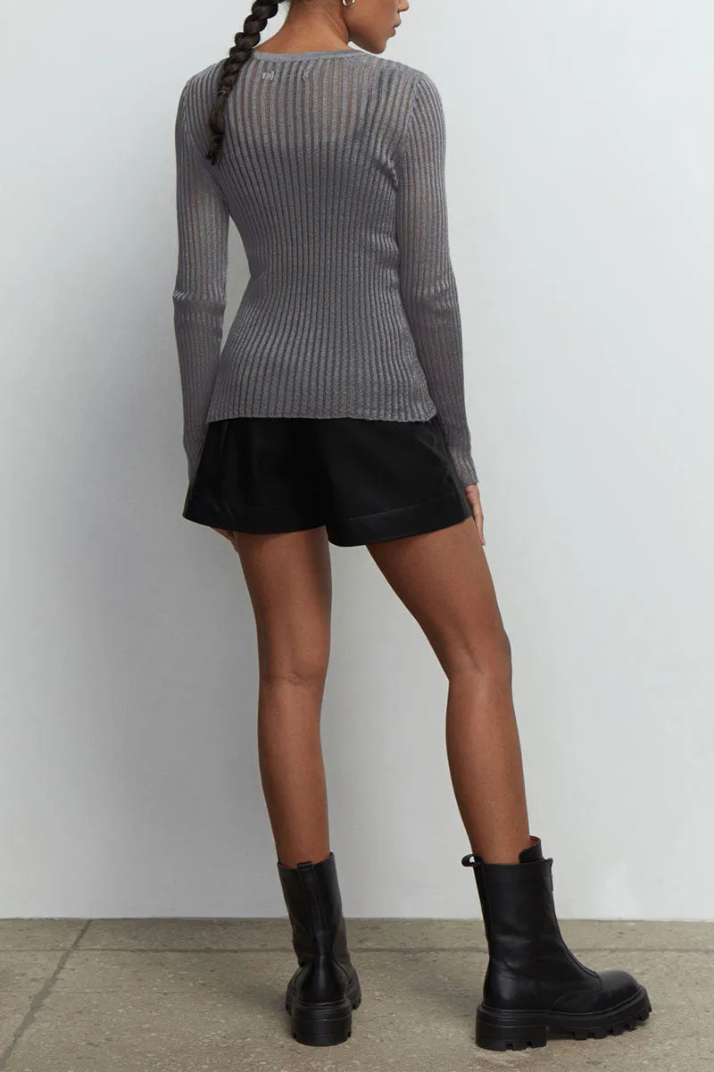 TJ0193 Sheer Knitted Sweater