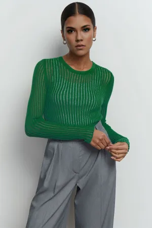 TJ0193 Sheer Knitted Sweater