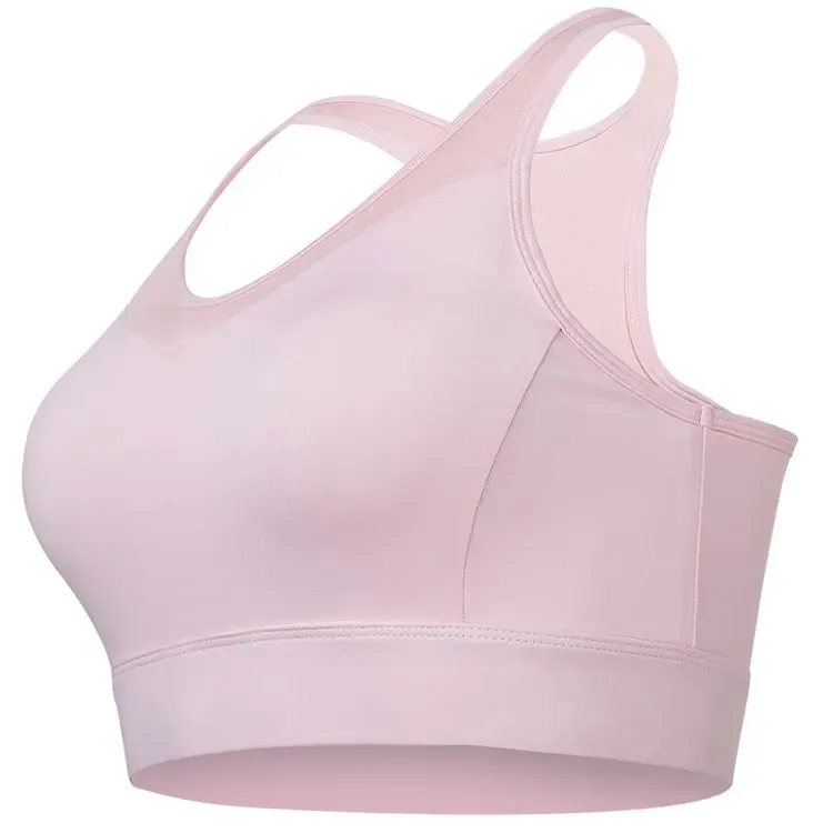 Vansydical Women Mesh V-Neck Yoga Tops Padded Athletic Gym Running Sports Bra