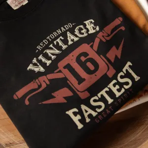 Vintage Motorcycle Print T Shirts - Men's Biker Tee