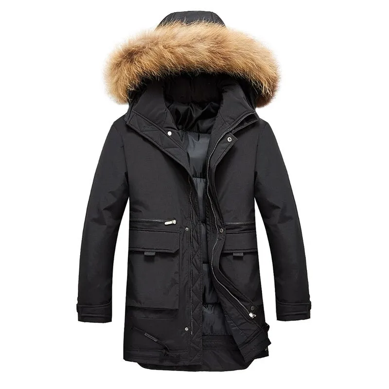 Winter Warm Thick Windproof Hooded Fur Collar Jacket