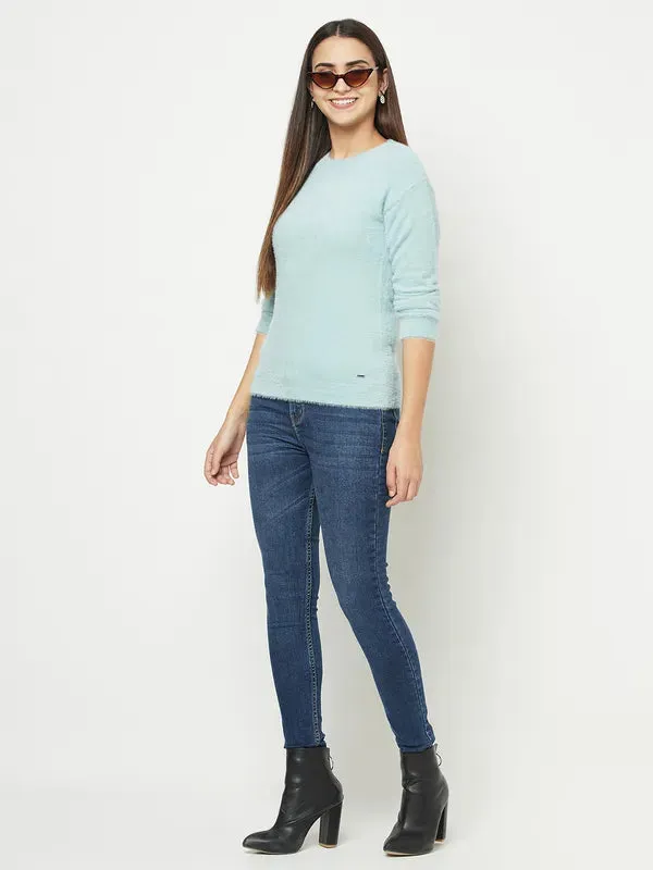 Women Light Teal Sweaters