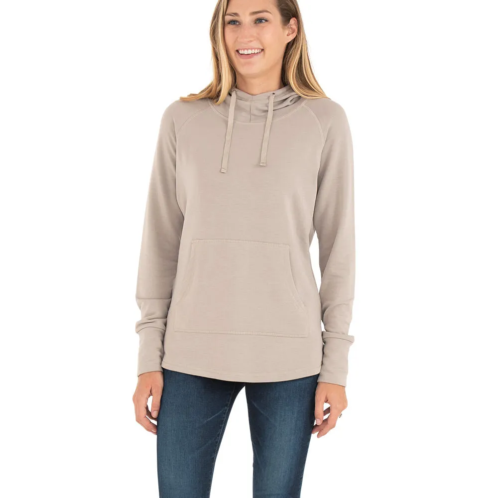 Women's Bamboo Lightweight Fleece Pullover Hoodie - Dune