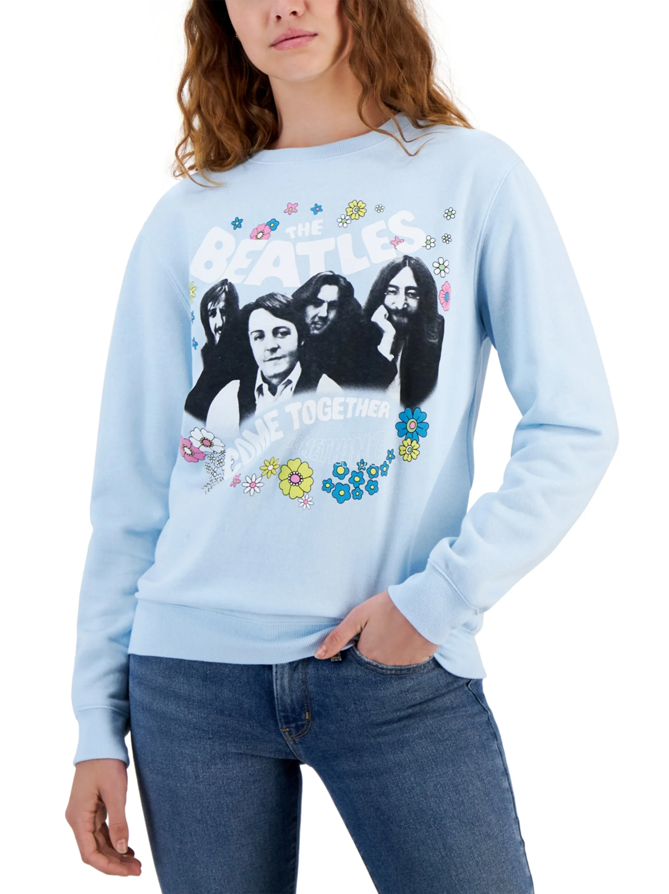 Women's Graphic Printed Sweatshirt,Light Blue