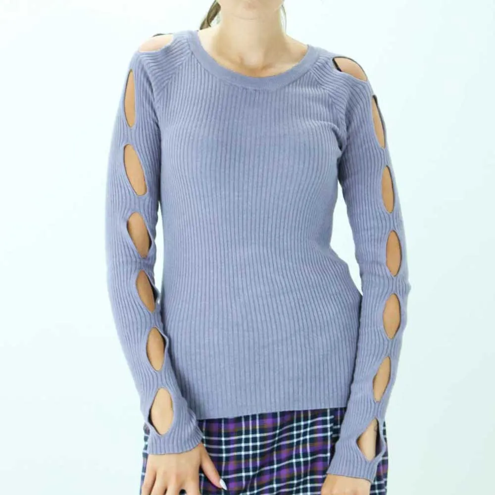 Women's Ribbed Sweater,Light Purple