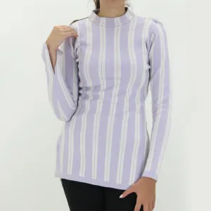 Women's Striped Sweaters,Light Purple